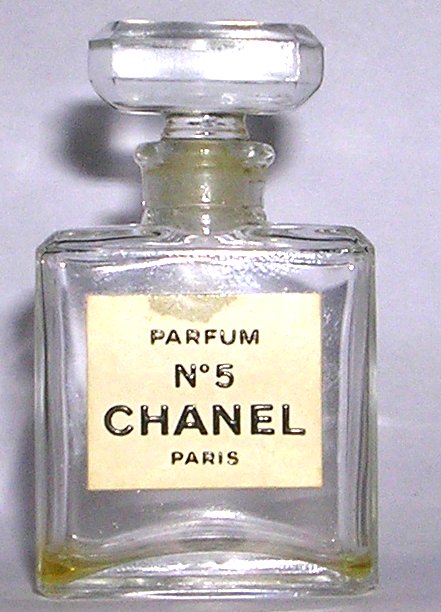  Flacon du parfum N°5 vide 7 ml hauteur 5.2 cm étiquette tachée de Chanel 