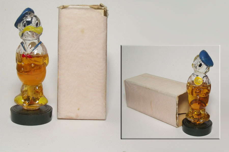 Donald Figurine en verre avec une étiquette 80 ° à l'arrière de Divers 